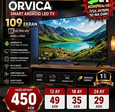 ucuz smart tv: Yeni Televizor LG LED ekran 4K (3840x2160), Pulsuz çatdırılma, Ödənişli çatdırılma — 1