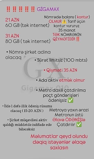 nar internet paketleri saatliq limitsiz: Nömrə: ( 010 ) ( 555 ), Yeni — 1