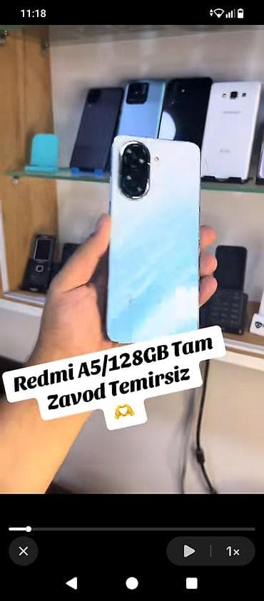 iphone 6s plus plata: Redmi A5, 128 GB, rəng - Mavi, İki sim kartlı — 1