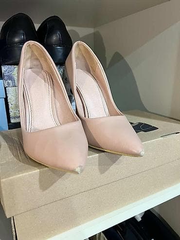 Сапоги: Размер: 38, цвет - Бежевый, Б/у — 3