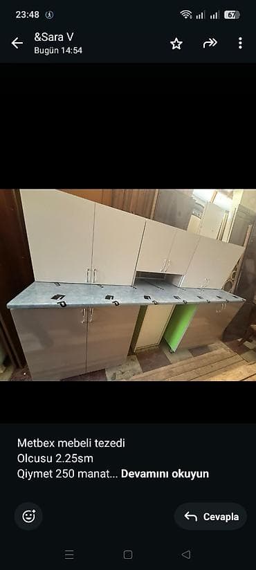 Metbex mebeli tezedi Olcusu 2.25sm Qiymet 250 manat Unvan sabuncu