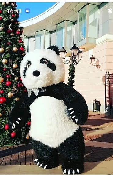 Panda maskot kostyumu - Tam ölçülü, realistik panda obrazı: qara‑ağ lalafo.az -da Panda maskot kostyumu - Tam ölçülü, realistik panda obrazı: qara‑ağ