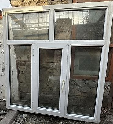 Plastik (PVC) pəncərə bloku 150/140a - Material: ağ PVC profil -