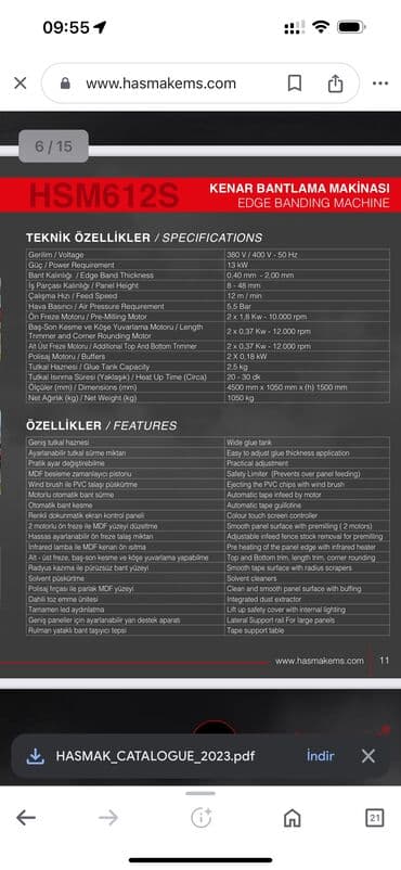 qumlama makinası: HSM 612 Kənar Bandlama Makinası Türkiyə istehsalı Tozemme sistemi öz — 4