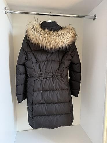 qış papaqları: Qadınlar üçün qış palto/kurtka - Rəng: qara - Uzun model, qapitone — 4