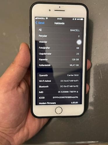 IPhone 7 Plus, 128 GB, Rose Gold, Barmaq izi