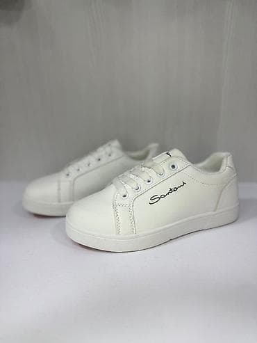 Unisex gündəlik krossovkalar – Santoni yazılı model - Rənglər: ağ — 1
