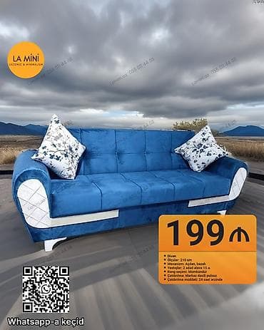 mavi divan: Divan, Açılan, Bazalı, Parça, Şəhərdaxili pulsuz çatdırılma — 1