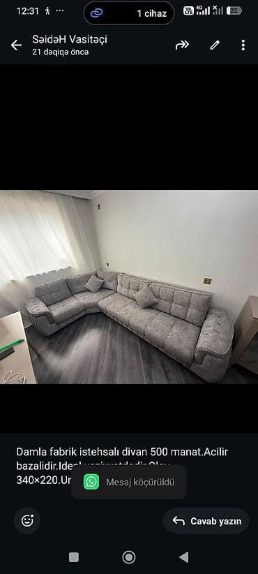 dam: Damla fabrik istehsalı divan 500 manat.Acilir bazalidir.Ideal — 1