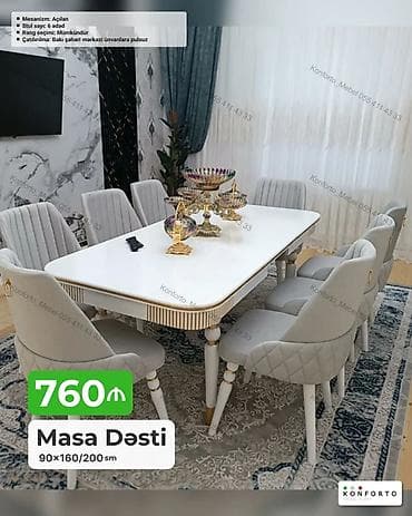 Masa Dəsti – genişləndirilə bilən mexanizmli model - Masa ölçüləri