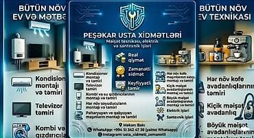 🛠 PEŞƏKAR USTA XİDMƏTLƏRİ Evinizdəki bütün texniki işləri bizə etibar