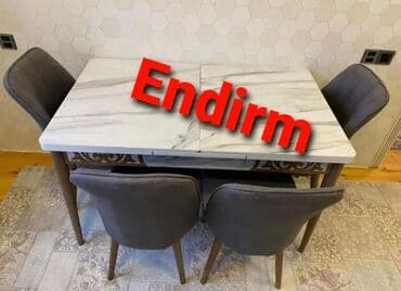 metbex stullari: Mətbəx üçün, Yeni, Açılan, Dördbucaq masa, 4 stul — 5