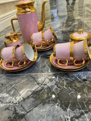 gren kofe qiymeti: Qəhvə dəsti, rəng - Çəhrayı — 3