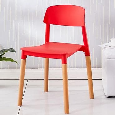 Mətbəx üçün, Qatlanmayan, rəng - Qırmızı Stul — 3