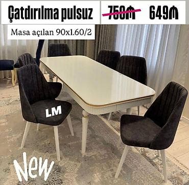 stul modelleri: Möhtəşəm masa dəsti👑 Yüksək keyfiyyətlə Qiymət : Masa 90x1.60/2 — 1