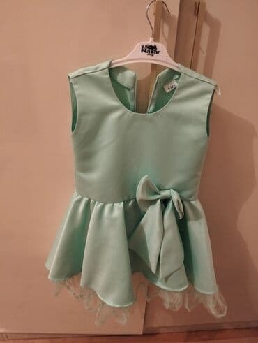 uwaq donlari: Uşaq üçün zərif don - Rəng: açıq mint/yaşıl - Model: qolsuz, dairəvi — 4
