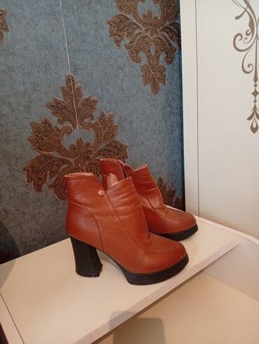 qış botları: Ölçü: 36, rəng - Qırmızı, İşlənmiş — 2