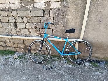 Şəhər velosipedi – 28” təkərli, sadə tək sürətli - Rəng: mavi, alov