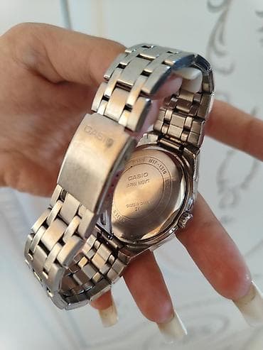 kişi geyimi: İşlənmiş, Qol saatı, Casio, rəng - Gümüşü — 2