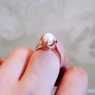 qızıl üzüklər qiymətləri 2022: Üzük, Çəhrayı qızıl, 583 Əyar, Mirvari — 2