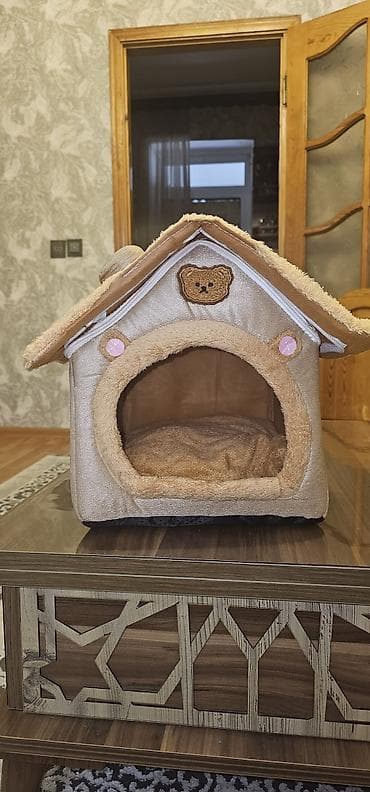 pişik səbəti: Pişiklər üçün yumşaq qapalı ev - Material: xəz effektli yumşaq parça — 2