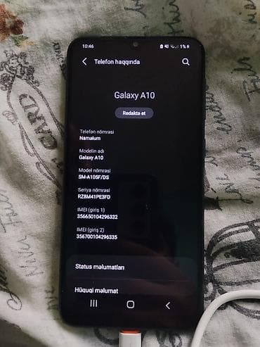3g 4g router modem: Samsung Galaxy A10, 32 GB, rəng - Qara, İki sim kartlı — 5