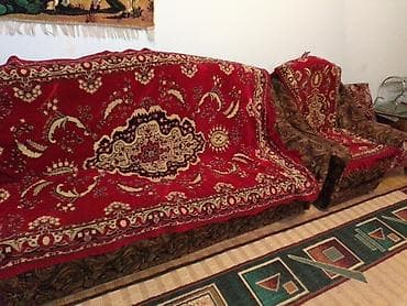 kreslo divan: Klassik yumşaq mebel dəsti - Tərkibi: 3 nəfərlik divan + 2 ədəd iri — 1