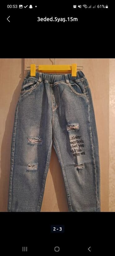 oğlan şalvarları: Cins şalvar, Qız üçün, 4 - 5 yaş — 3