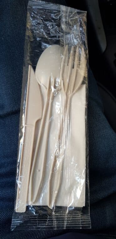 Termoqablar: Birdəfəlik yemək dəsti - Tərkib: bıçaq, qaşıq, çəngəl — 1