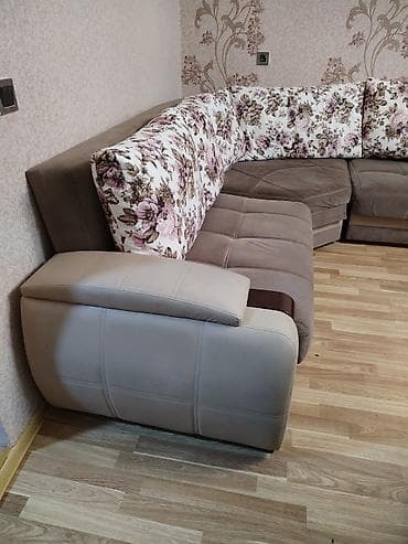 isti: Krem-qəhvəyi rənglərdə oturma dəsti - Tərkib: 1 ədəd 3 yerlik divan + — 9