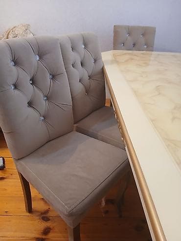 Qonaq otağı üçün, İşlənmiş, Kvadrat masa, 6 stul