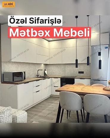 3d defter: Özəl sifarişlə mətbəx mebeli - Minimalist, lakonik dizayn: L şəkilli — 1