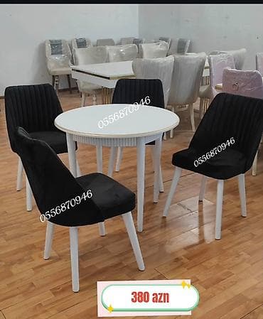 Для гостиной, Новый, Нераскладной, Квадратный стол, 6 стульев — 6