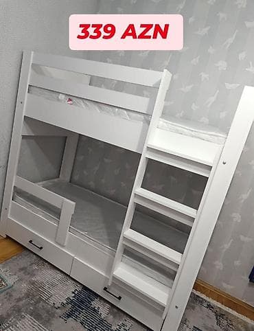metal stol: Для девочки и мальчика, Новый, Кровать, С матрасом, С выдвижными ящиками — 2