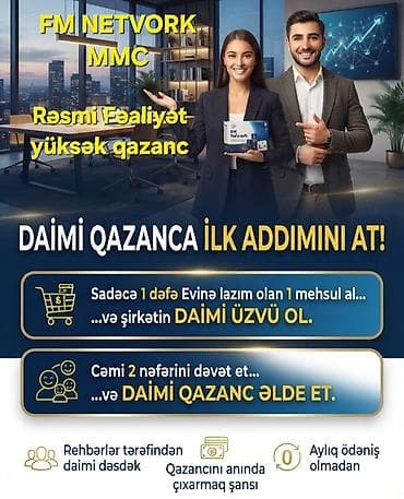 Готовый бизнес: FM NETWORK MMC – rəsmi fəaliyyətlə əlavə gəlir imkanı - Daimi qazanca — 1