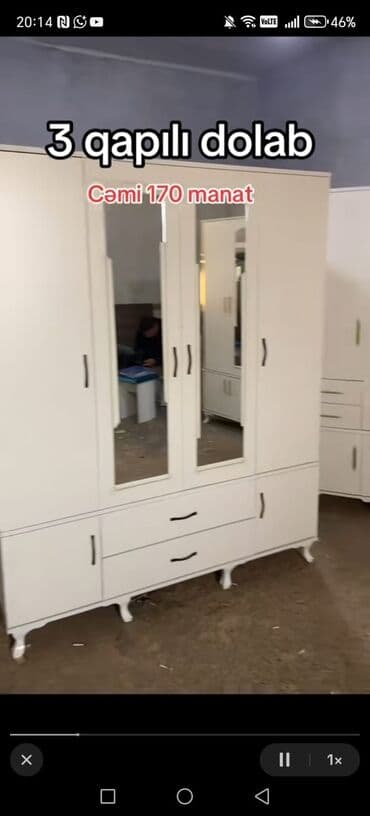 garderob: Yeni, Açılan, 4 qapılı Düz dolab, Qarderob, paltar dolabı, Azərbaycan — 2