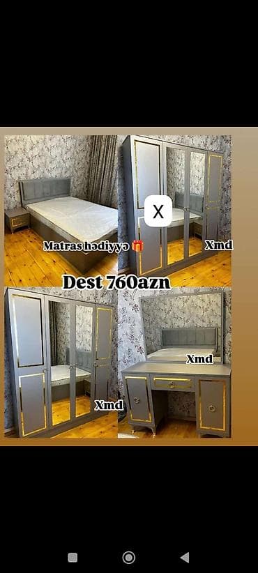 komputer desti: Yataq otağı dəsti – 760 AZN Matras hədiyyə Tərkibi: - 2 nəfərlik — 1