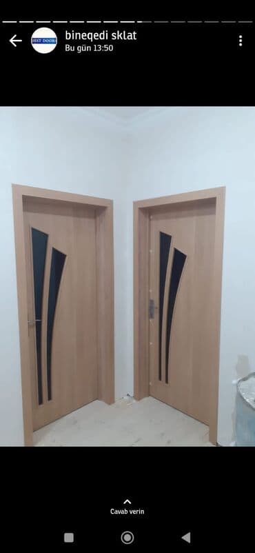 qapı üzü: Yeni Otaq qapısı Zamok ilə, Zəmanətli, Pulsuz quraşdırma, Pulsuz çatdırılma, Rayonlara çatdırılma — 4