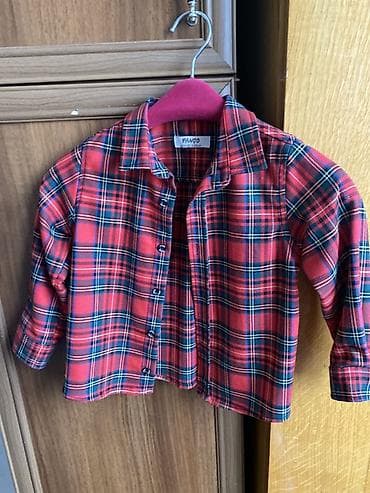 Uşaq geyimi və ayaqqabıları: Uşaq köynəyi – PANÇO - Brend: Panço - Naxış: Qırmızı əsaslı klassik — 2