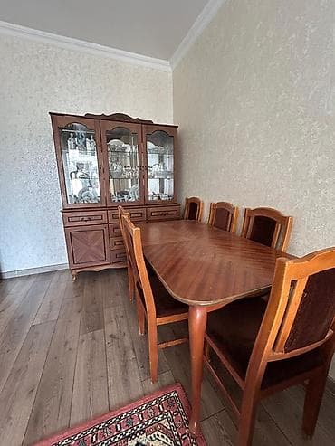 Для гостиной, Б/у, Нераскладной, Овальный стол, 6 стульев