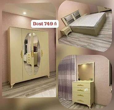 Yataq otağı mebel dəsti Tərkibi: - 2 nəfərlik çarpayı (başlıqla) - 2
