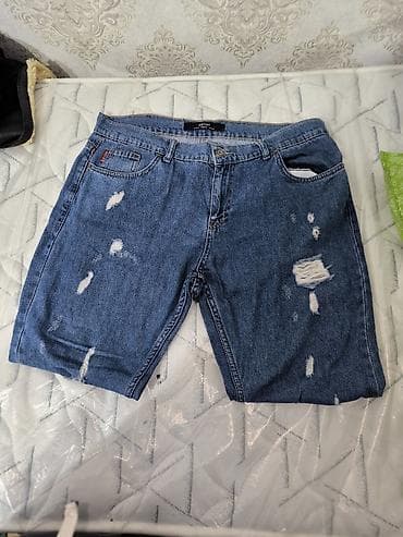 rn 98339 ca 34767 prada: Mavi “Denim” cins şalvar - Klassik mavi rəng, orta yuyulma effekti - — 3