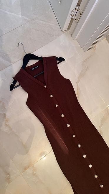 Brend: Zara Məhsul: Qolsuz trikotaj don - Rəng: tünd qəhvəyi (şokolad