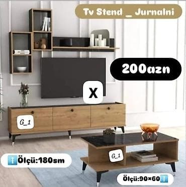 TV stend jurnalı dəsti Müasir və zövqlü interyer üçün nəzərdə — 1
