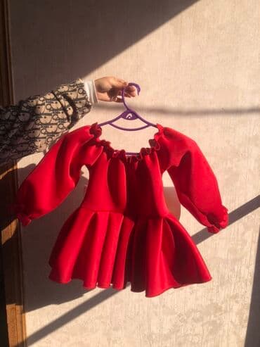 yun donlar: Qırmızı qız uşağı paltarı - Brend: Nazar Baby (etiket üzərində) - — 2