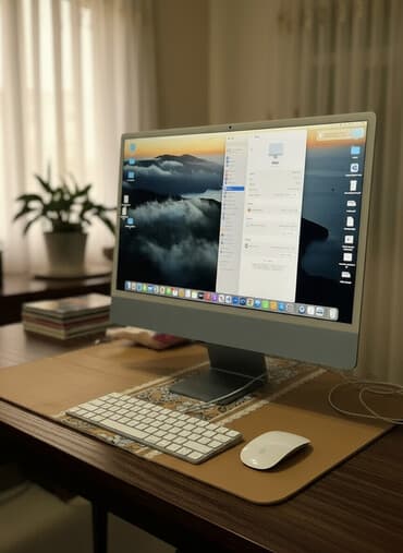 vətən komputer: Apple iMac 24" (2021) – M1 çipli, mavi rəng Amerikadan gəlib qutudan — 1