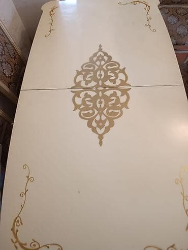 Дом и сад: Для гостиной, Б/у, Раскладной, Прямоугольный стол, 6 стульев — 4