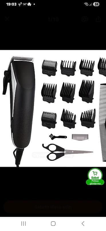 saç fen: Saç kəsim dəsti – şəbəkə ilə işləyən maşın Xüsusiyyətlər: - — 1