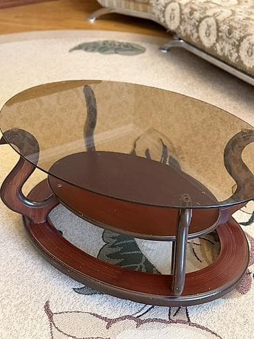 suse stol: Oval masa, Açılmayan, Təkərsiz, Şüşə, Zəmanətsiz — 1