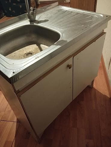 Dolablar: Mətbəx üçün paslanmayan poladdan birgözlü lavabo və dolab komplekti — 1